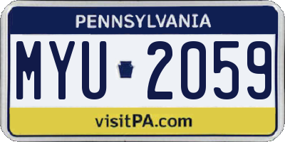 PA license plate MYU2059