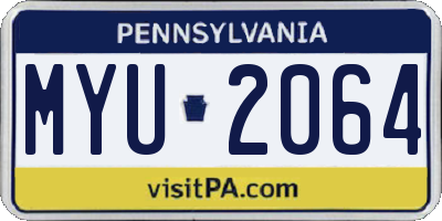 PA license plate MYU2064