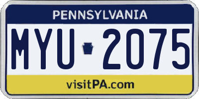 PA license plate MYU2075