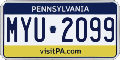 PA license plate MYU2099