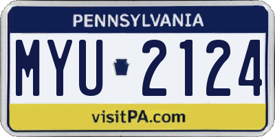 PA license plate MYU2124