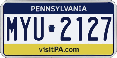 PA license plate MYU2127