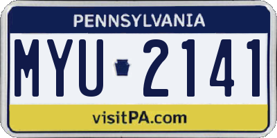 PA license plate MYU2141