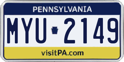 PA license plate MYU2149