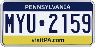 PA license plate MYU2159
