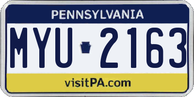 PA license plate MYU2163