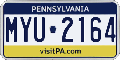 PA license plate MYU2164