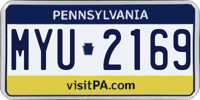 PA license plate MYU2169
