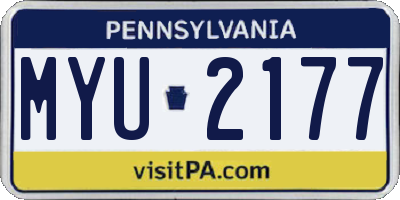 PA license plate MYU2177