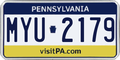 PA license plate MYU2179