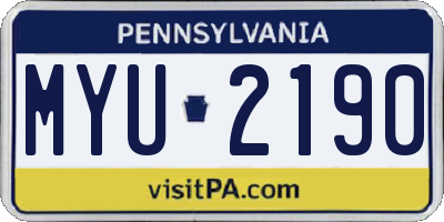 PA license plate MYU2190