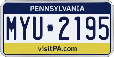 PA license plate MYU2195