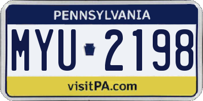 PA license plate MYU2198