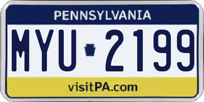 PA license plate MYU2199
