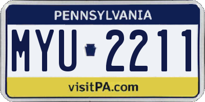 PA license plate MYU2211