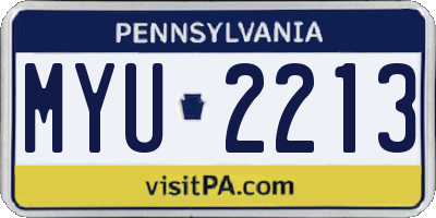 PA license plate MYU2213