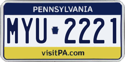 PA license plate MYU2221