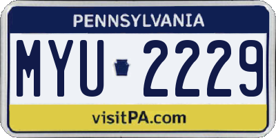 PA license plate MYU2229