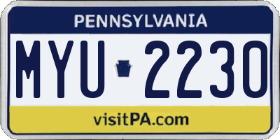 PA license plate MYU2230