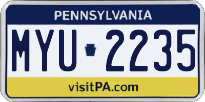 PA license plate MYU2235