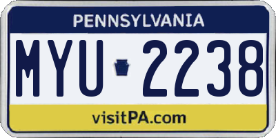PA license plate MYU2238