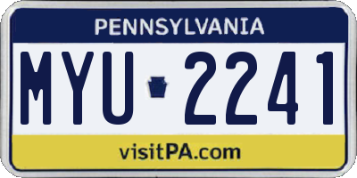 PA license plate MYU2241