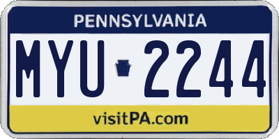 PA license plate MYU2244