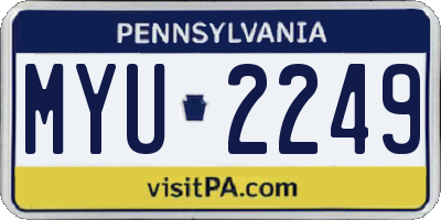 PA license plate MYU2249