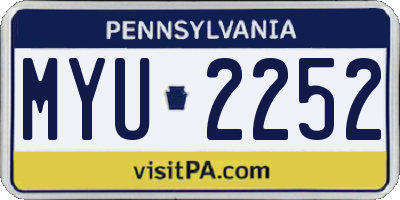 PA license plate MYU2252