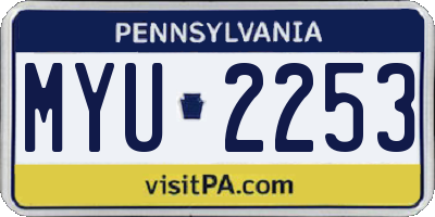 PA license plate MYU2253