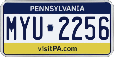 PA license plate MYU2256