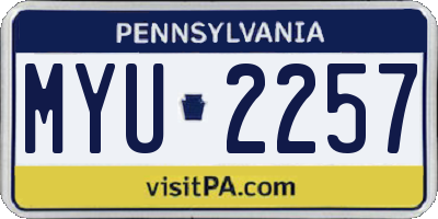 PA license plate MYU2257