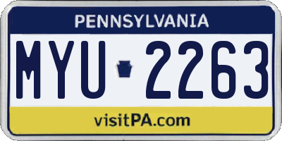 PA license plate MYU2263