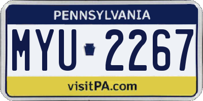 PA license plate MYU2267