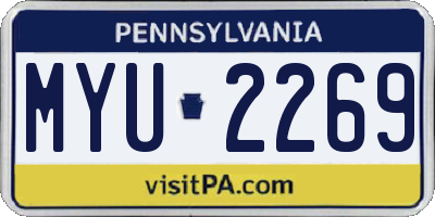 PA license plate MYU2269