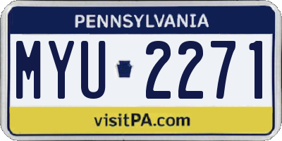 PA license plate MYU2271