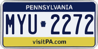 PA license plate MYU2272