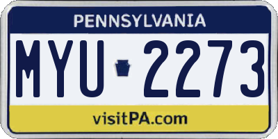 PA license plate MYU2273