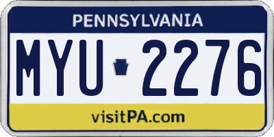 PA license plate MYU2276