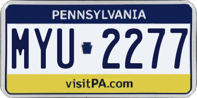 PA license plate MYU2277