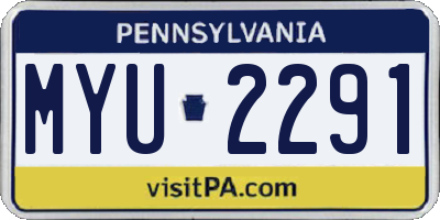 PA license plate MYU2291