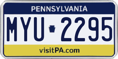 PA license plate MYU2295