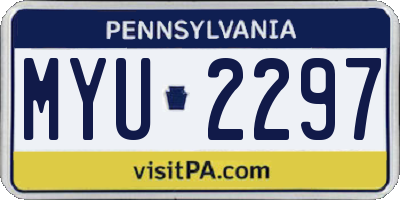 PA license plate MYU2297