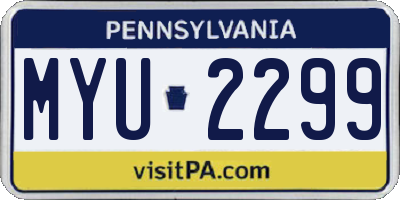PA license plate MYU2299