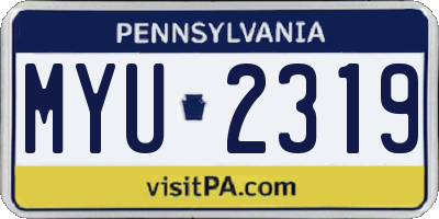 PA license plate MYU2319