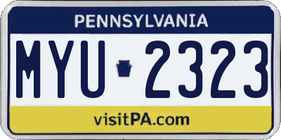 PA license plate MYU2323