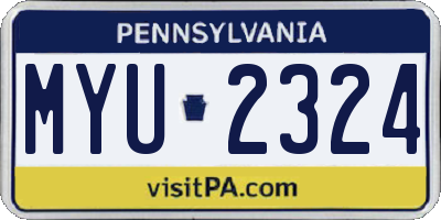 PA license plate MYU2324