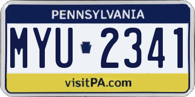 PA license plate MYU2341