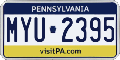PA license plate MYU2395