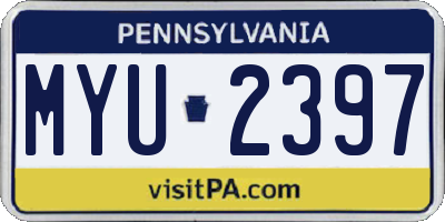 PA license plate MYU2397